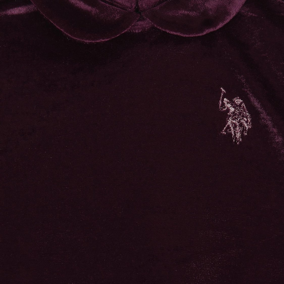 U.S. POLO ASSN. KIDS Girls Solid Velvet Top