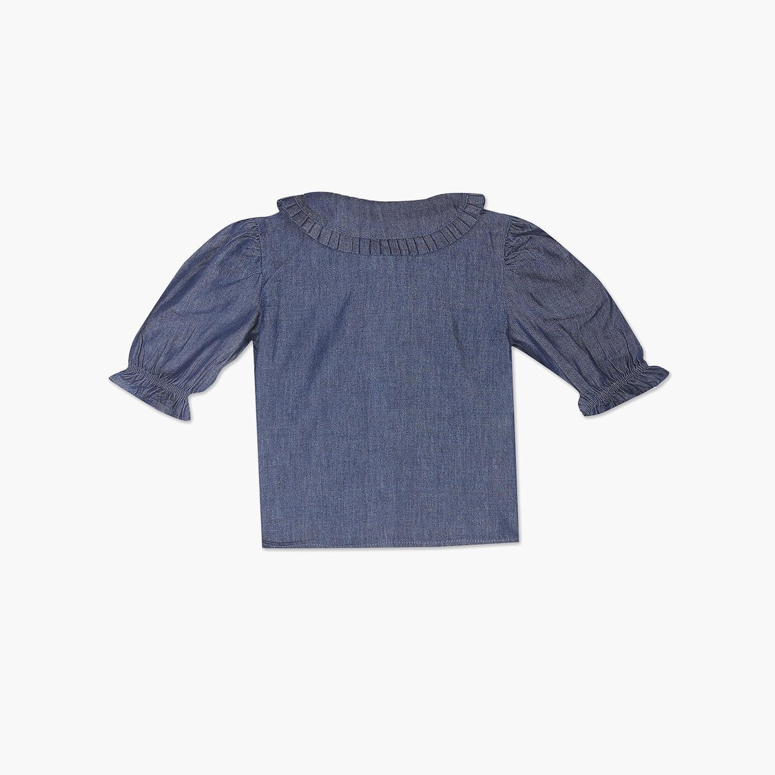 U.S. POLO ASSN. KIDS Girls Solid Peter Pan Collar Top