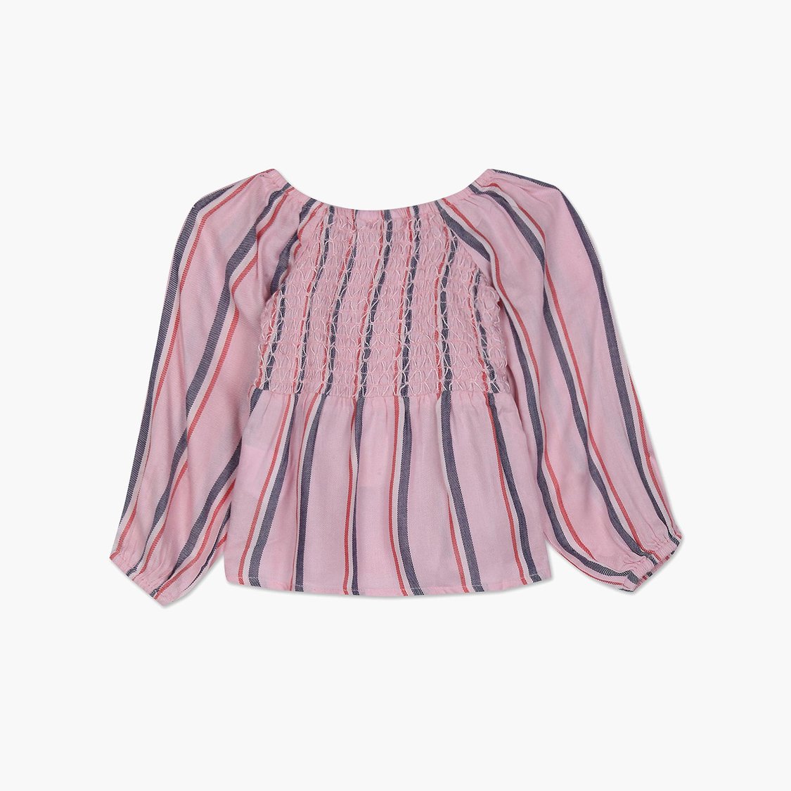 U.S. POLO ASSN. KIDS Girls Striped Smocked Top