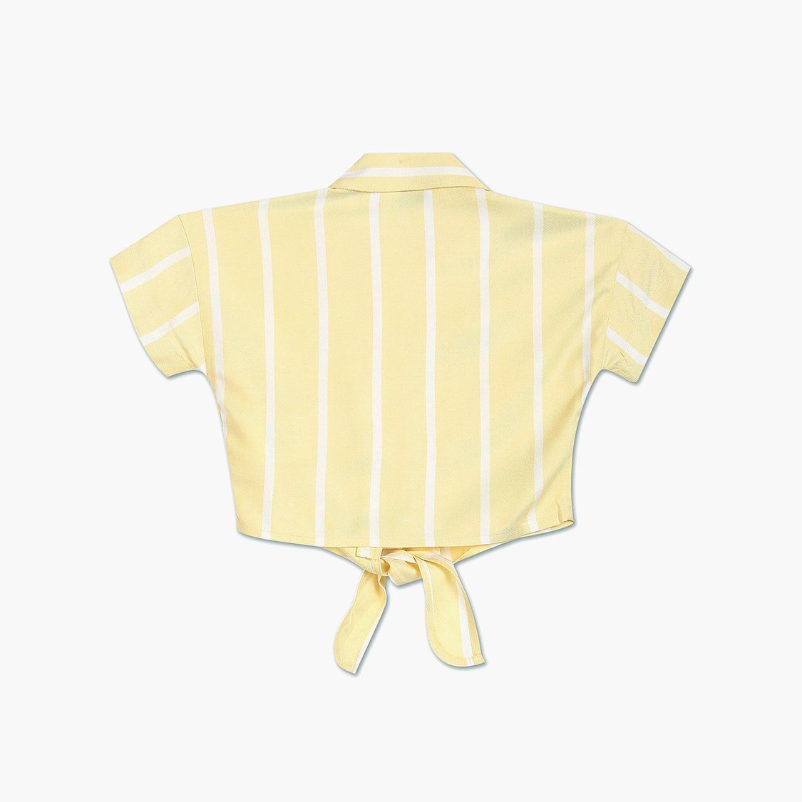 U.S. POLO ASSN. Kids Girls Striped Shirt with Tie Up Hem