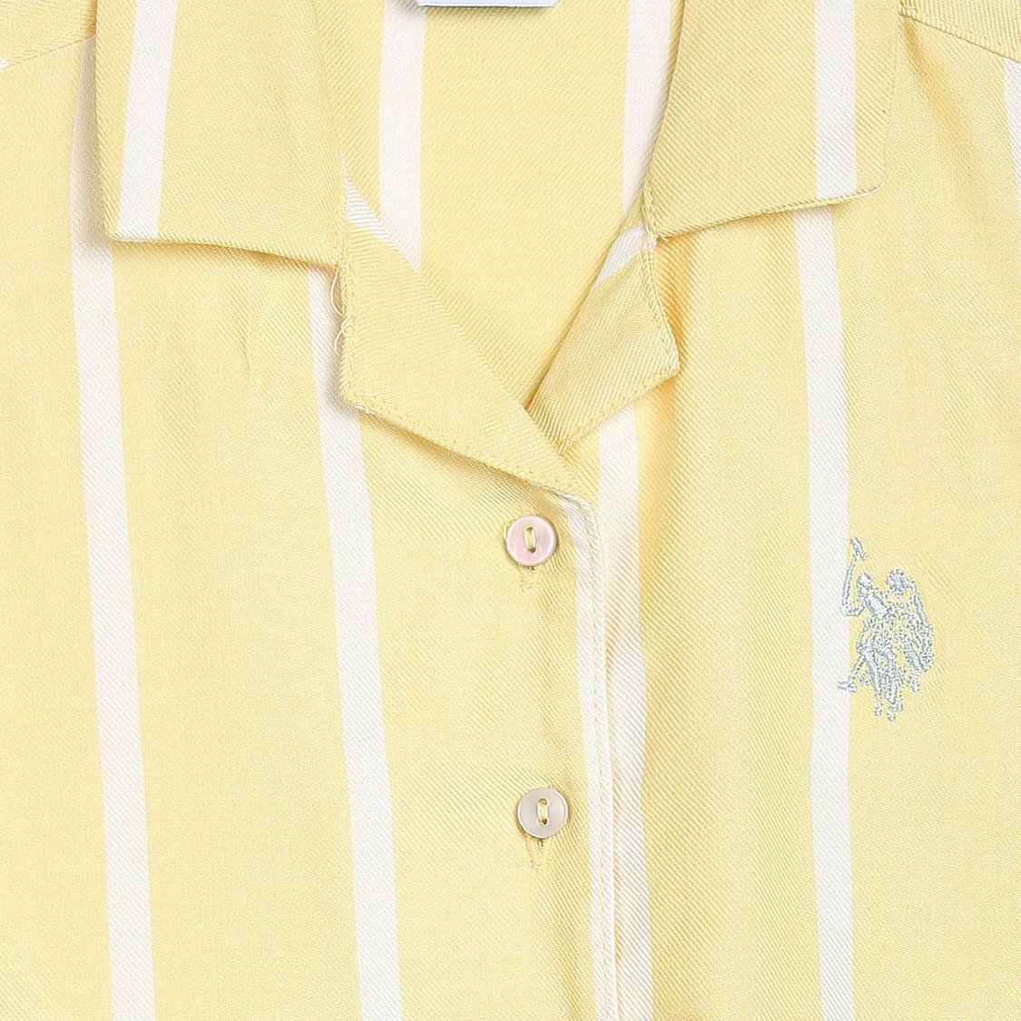 U.S. POLO ASSN. Kids Girls Striped Shirt with Tie Up Hem