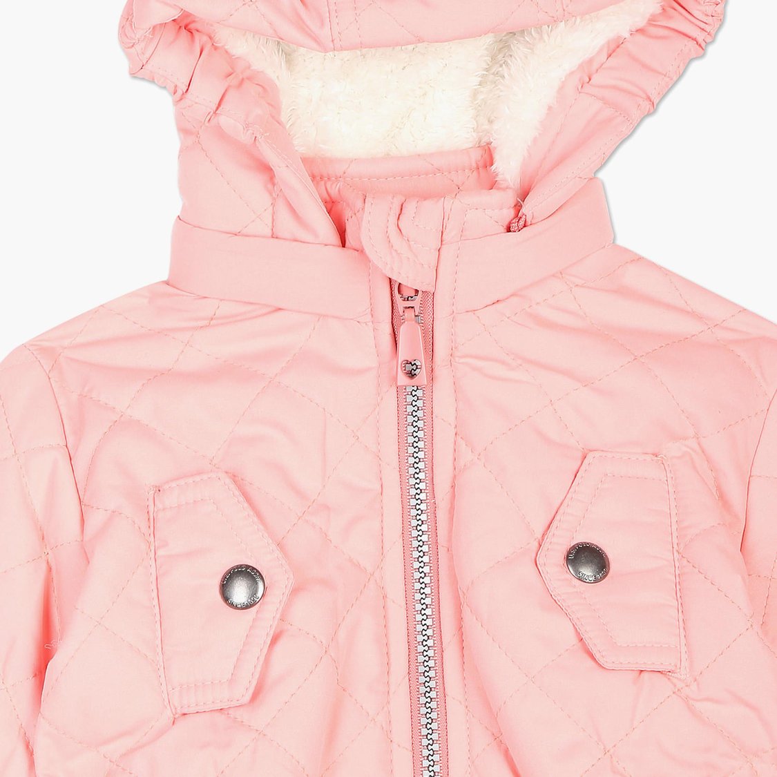 U.S. POLO ASSN. KIDS Girls Solid Hooded Quilted Jacket