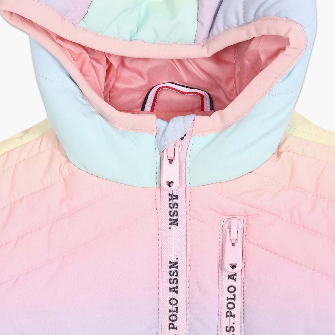 U.S. POLO ASSN. KIDS Girls Ombre Quilted Hooded Jacket