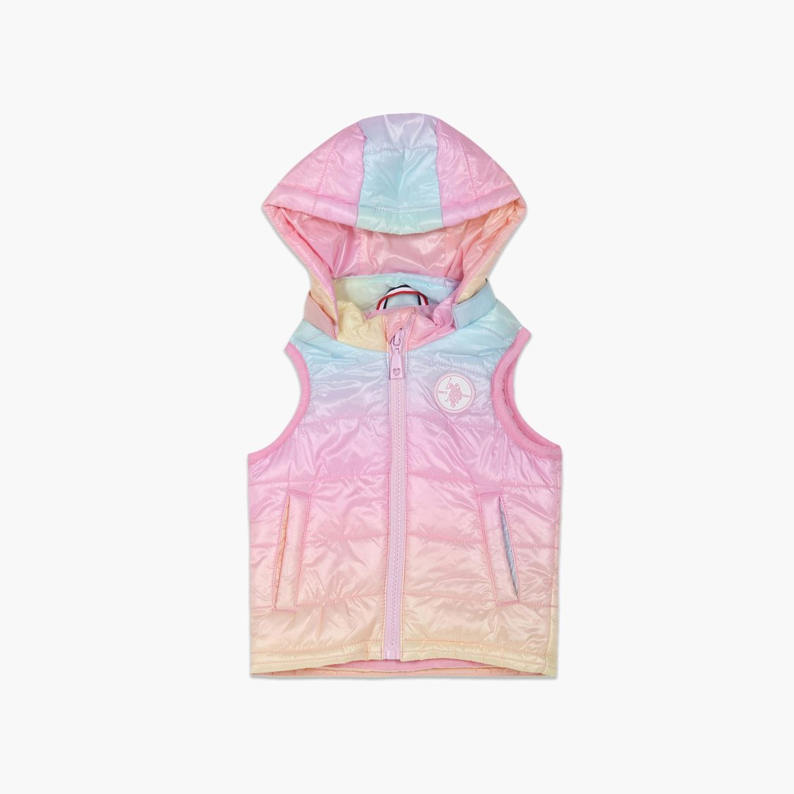 U.S. POLO ASSN. KIDS Girls Ombre Detachable Hood Puffer Jacket