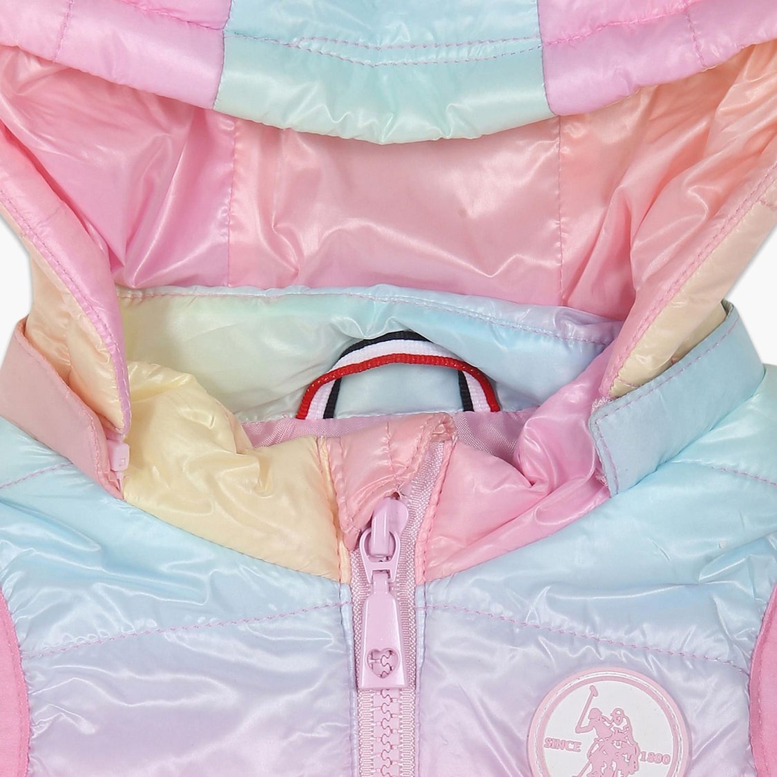 U.S. POLO ASSN. KIDS Girls Ombre Detachable Hood Puffer Jacket