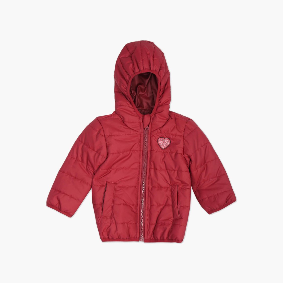 U.S. POLO ASSN. KIDS Girls Solid Hooded Puffer Jacket