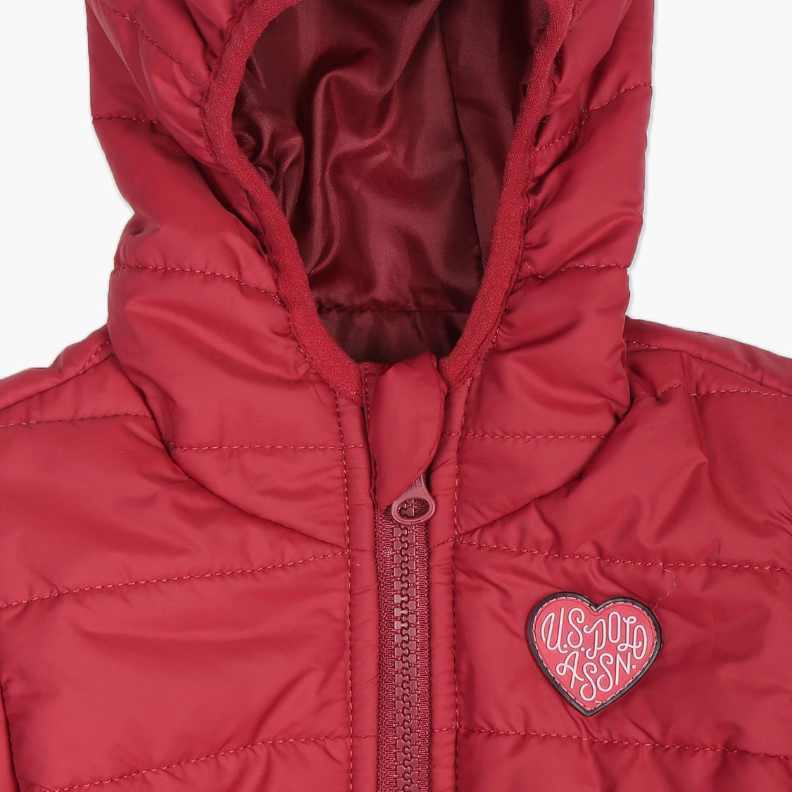 U.S. POLO ASSN. KIDS Girls Solid Hooded Puffer Jacket