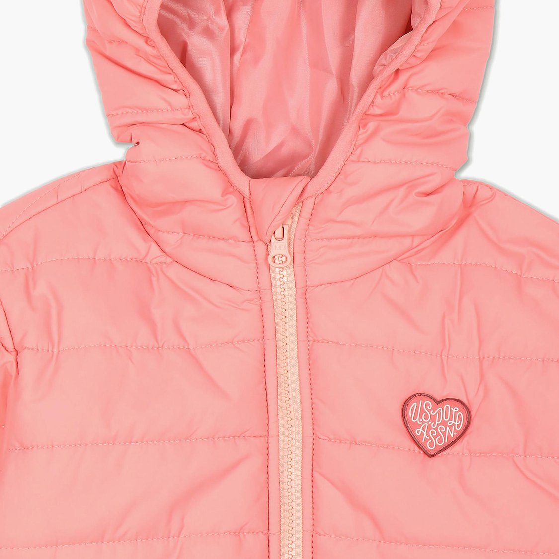 U.S. POLO ASSN. KIDS Girls Solid Hooded Puffer Jacket