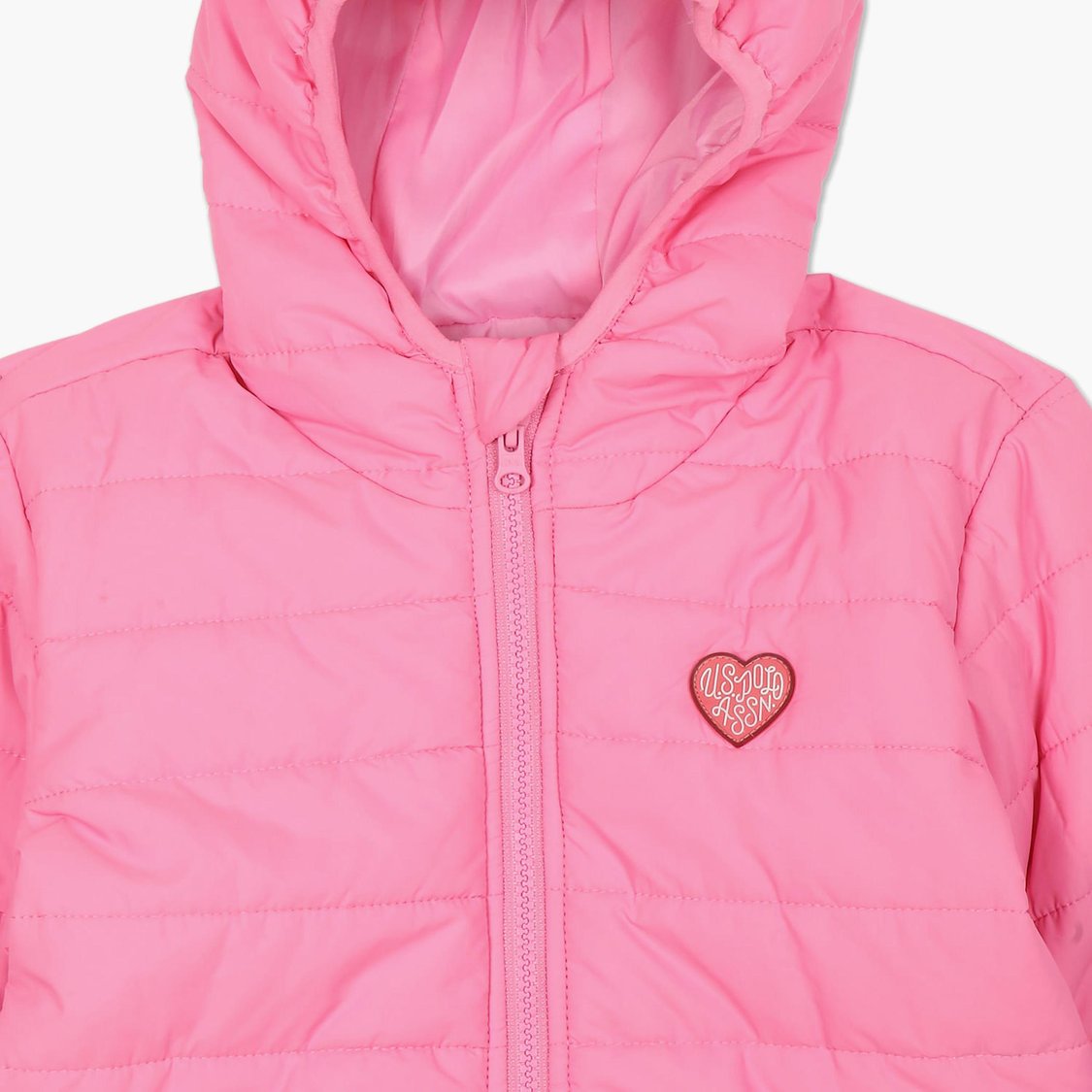 U.S. POLO ASSN. KIDS Girls Solid Hooded Puffer Jacket