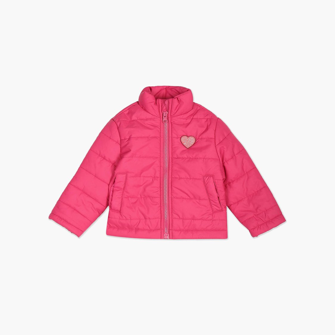 U.S. POLO ASSN. KIDS Girls Solid High-Neck Puffer Jacket