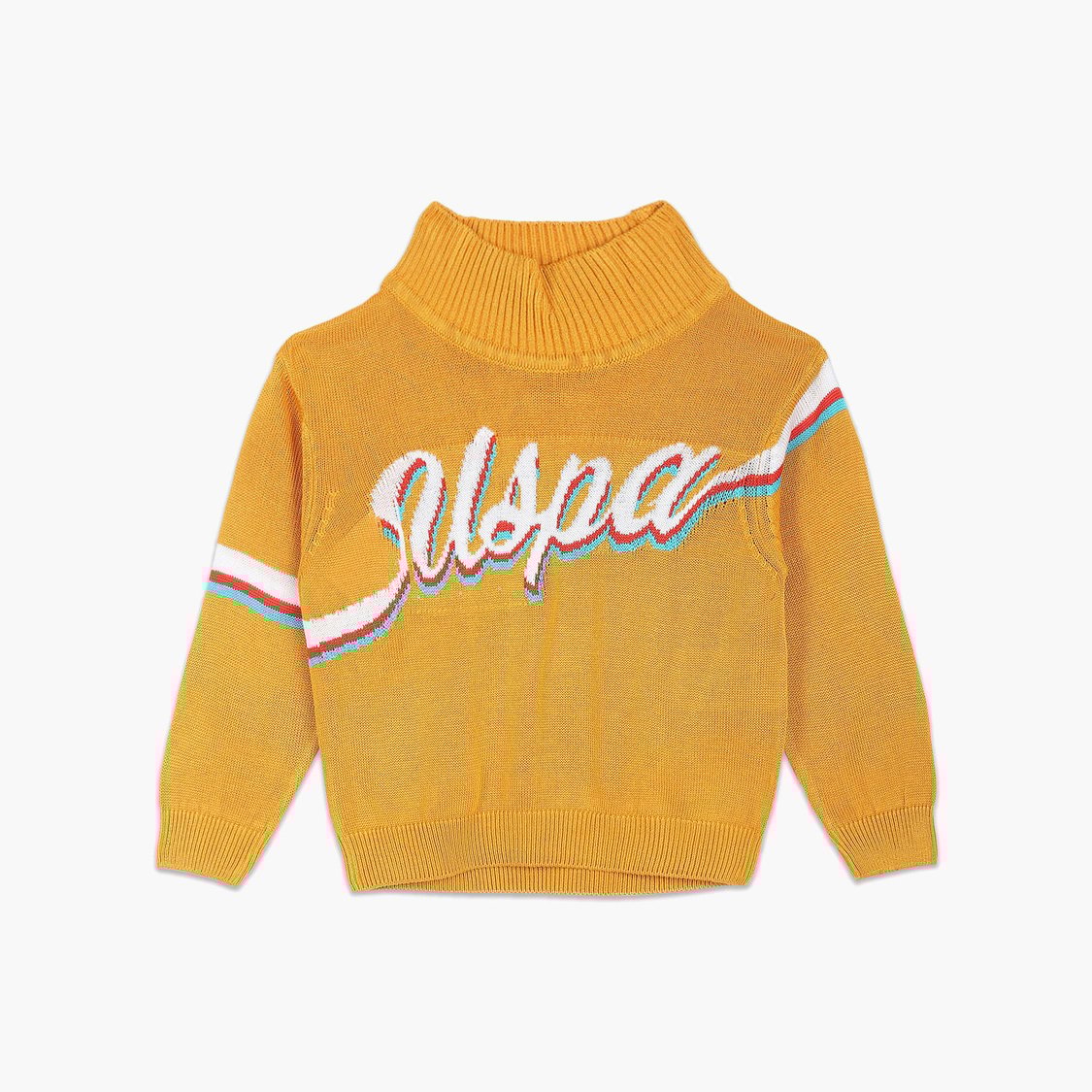 U.S. POLO ASSN. KIDS Girls Printed High Neck Sweater