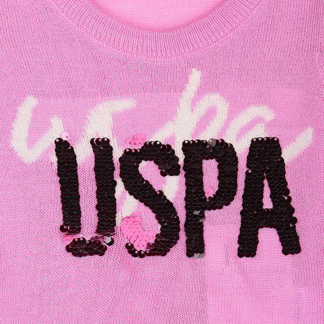 U.S. POLO ASSN. KIDS Girls Sequin Embellished Sweater