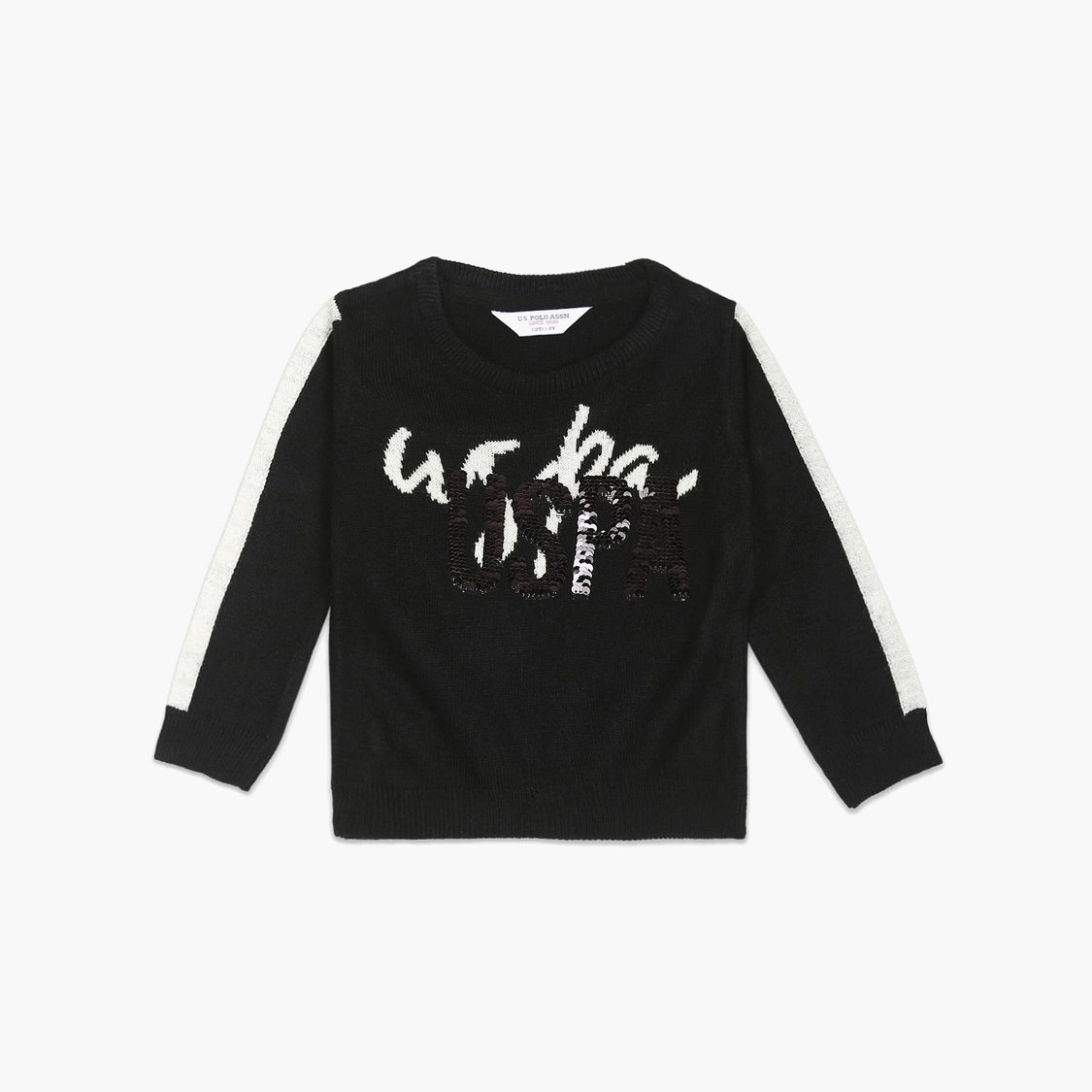 U.S. POLO ASSN. KIDS Girls Patterned Knit Sweater