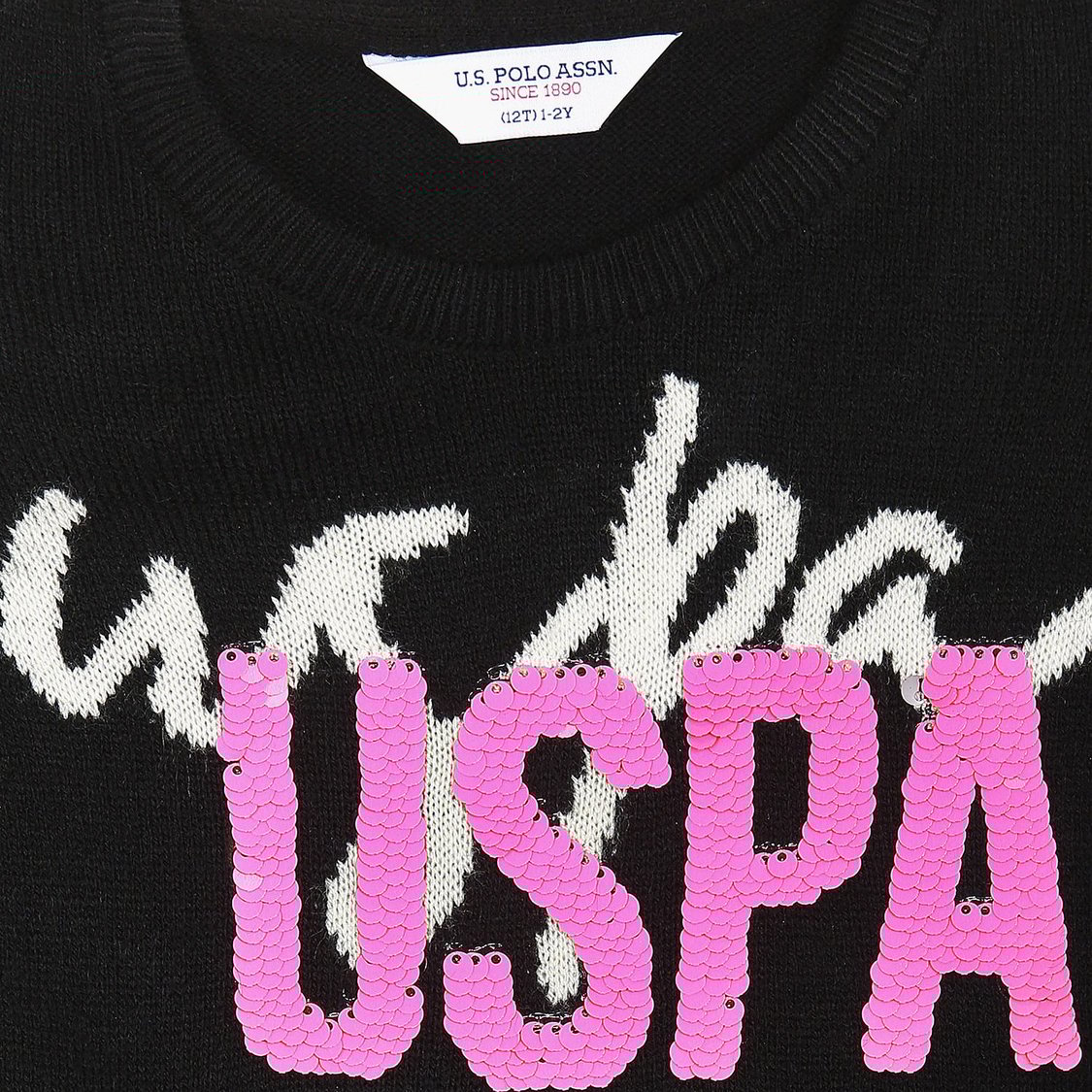 U.S. POLO ASSN. KIDS Girls Patterned Knit Sweater