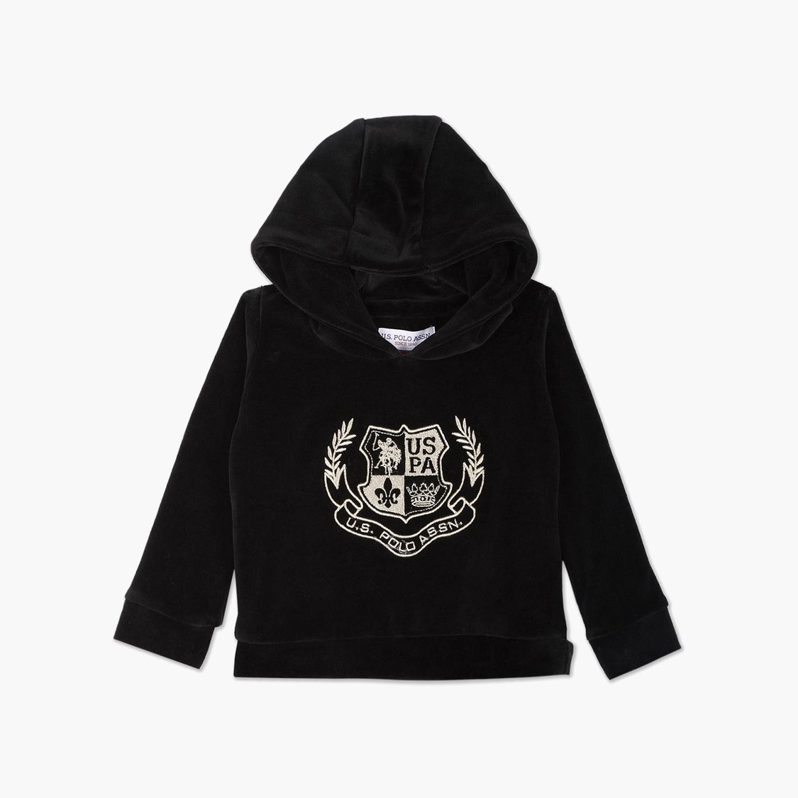 U.S. POLO ASSN. KIDS Girls Embroidered Sweatshirt with a Hoodie