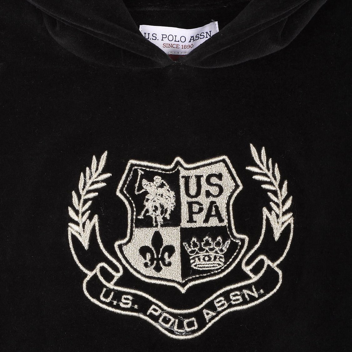 U.S. POLO ASSN. KIDS Girls Embroidered Sweatshirt with a Hoodie