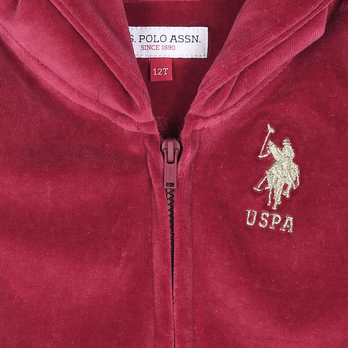 U.S. POLO ASSN. KIDS Girls Solid Hooded Sweatshirt
