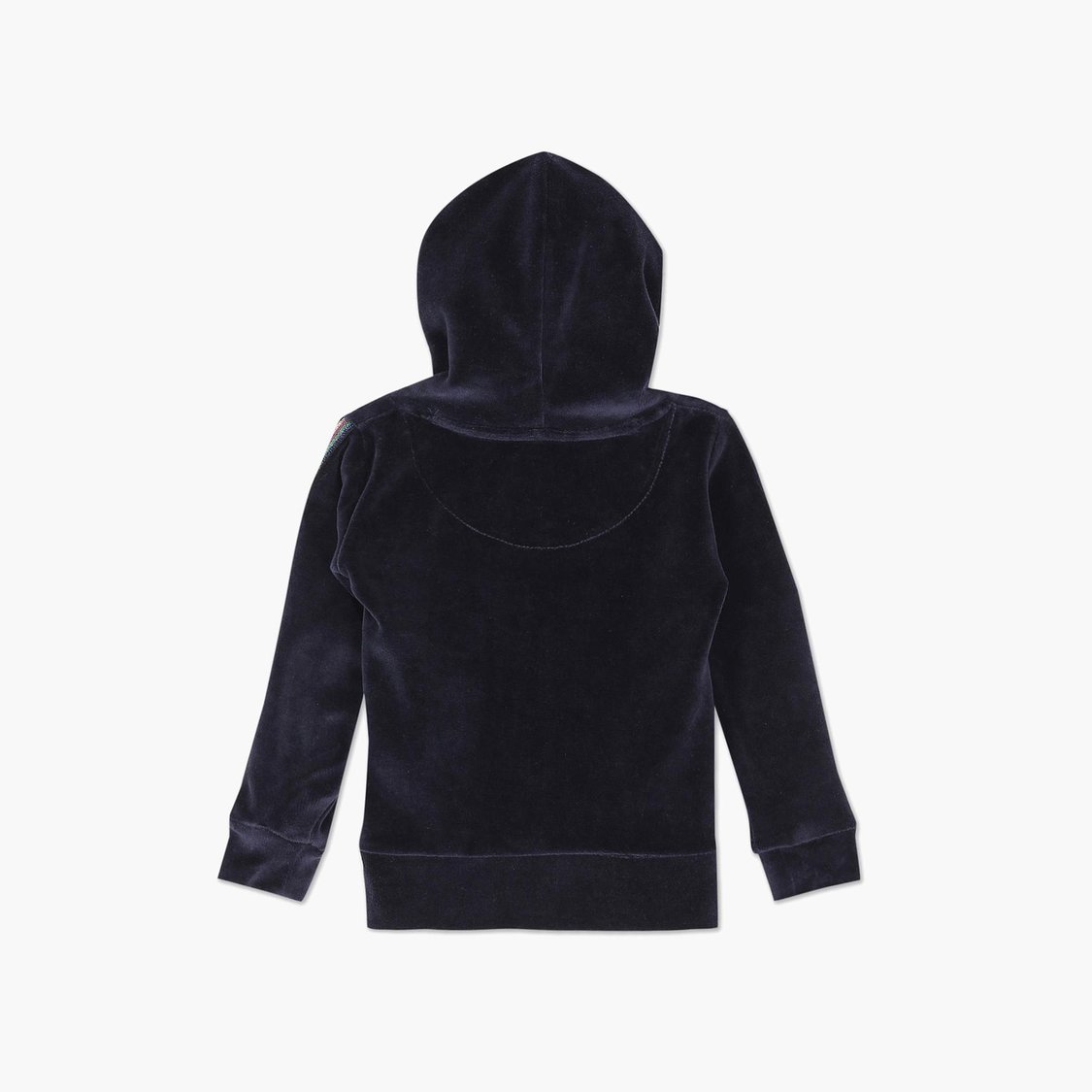 U.S. POLO ASSN. KIDS Girls Glitter Taped Velvet Hooded Sweatshirt