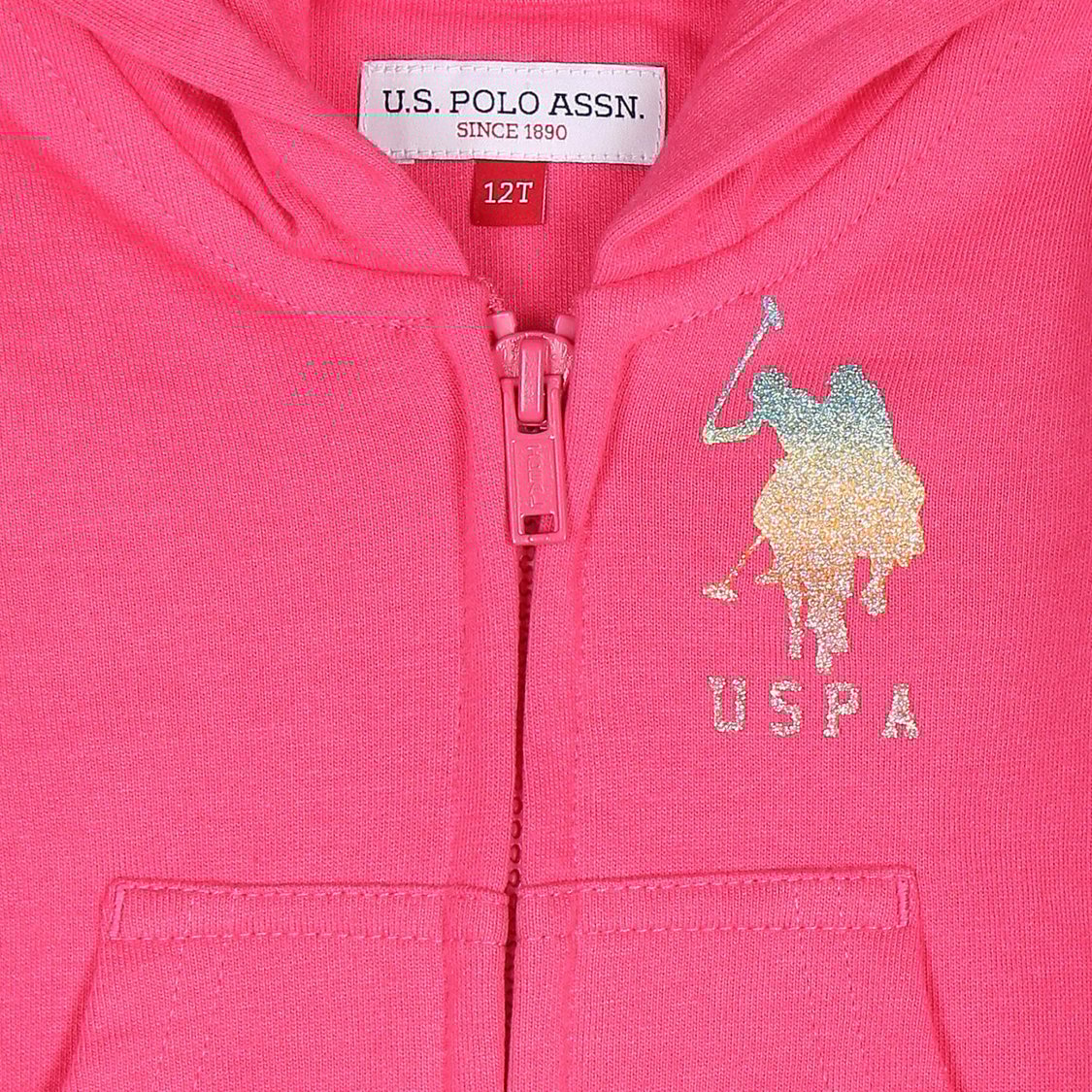 U.S. POLO ASSN. KIDS Girls Printed Sweatshirt with Hoodie