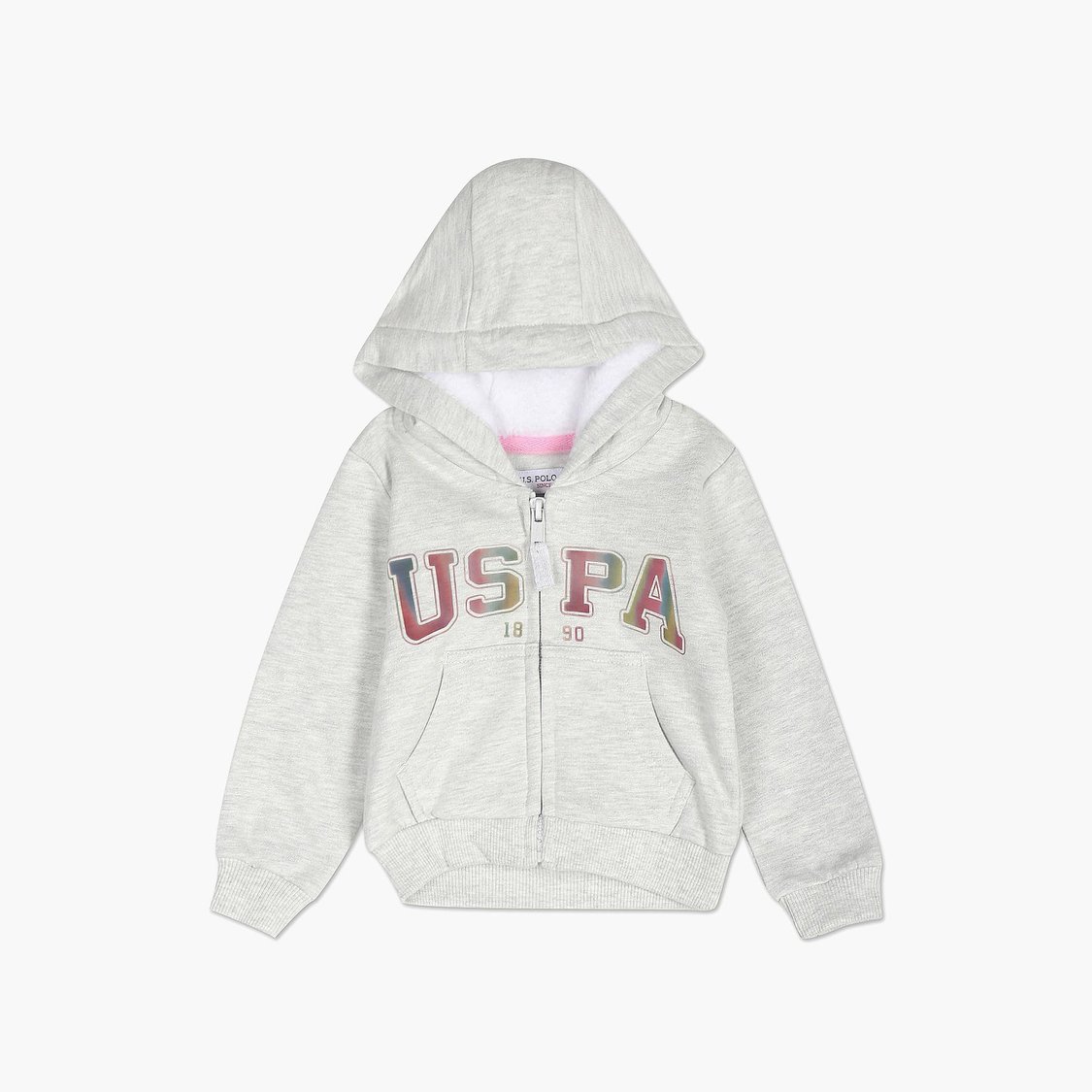 U.S. POLO ASSN. KIDS Girls Printed Hooded Sweatshirt