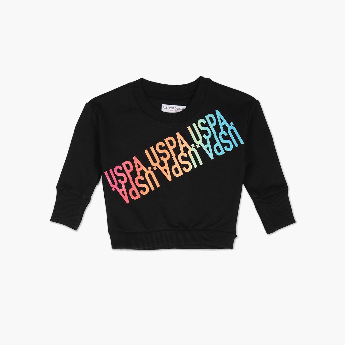 U.S. POLO ASSN. KIDS Girls Printed Crew Neck Sweatshirt