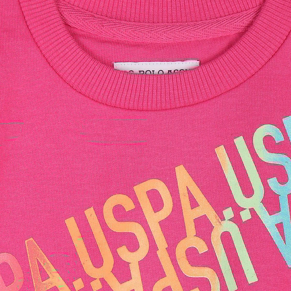 U.S. POLO ASSN. KIDS Girls Brand Print Sweatshirt