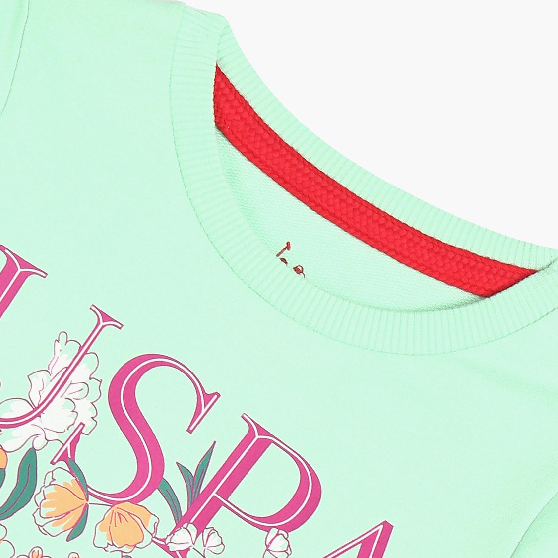 U.S. POLO ASSN. KIDS Girls Printed Crew Neck Sweatshirt