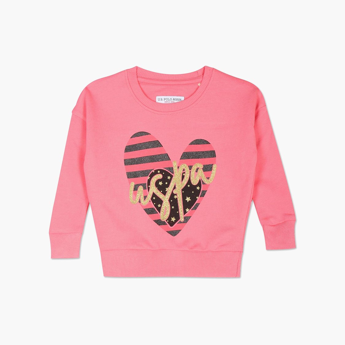 U.S. POLO ASSN. KIDS Girls Graphic Printed Sweatshirt