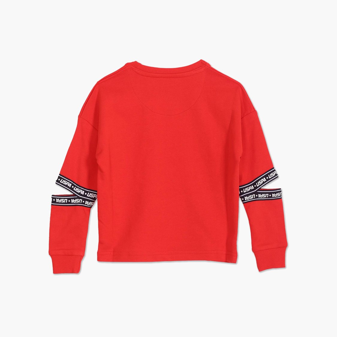 U.S. POLO ASSN. KIDS Girls Cut-Out Sleeve Sweatshirt