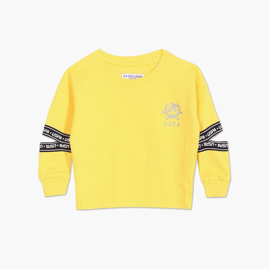 U.S. POLO ASSN. KIDS Girls Cut-Out Sleeve Sweatshirt