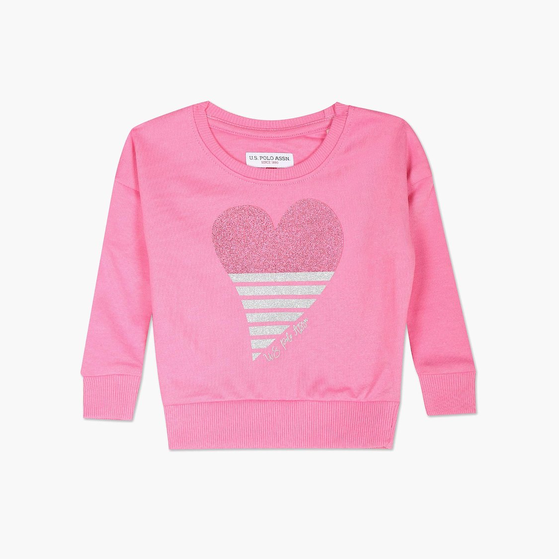 U.S. POLO ASSN. KIDS Girls Graphic-Print Sweatshirt