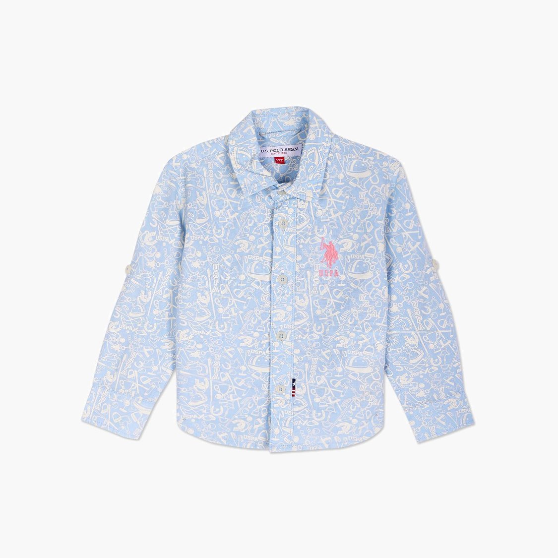 U.S. POLO ASSN. KIDS Boys Abstract Printed Shirt