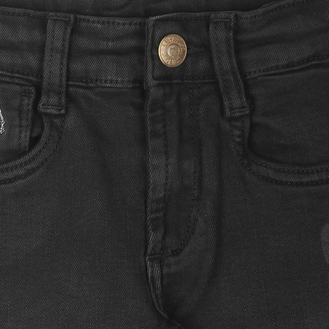 U.S. POLO ASSN. KIDS Boys Solid Slim Fit Denim Shorts