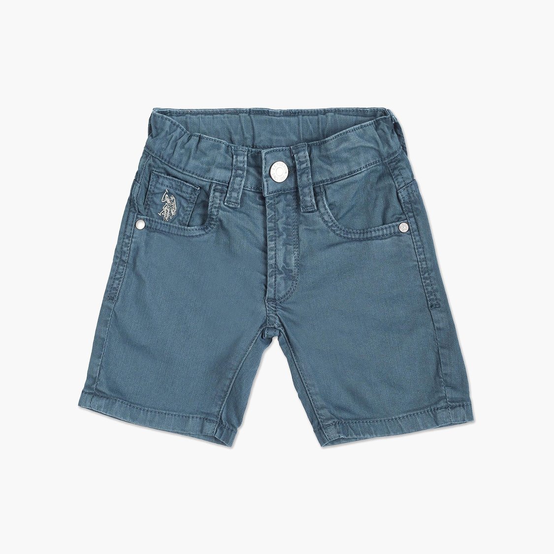 U.S. POLO ASSN. KIDS Boys Solid Dyed Denim Shorts