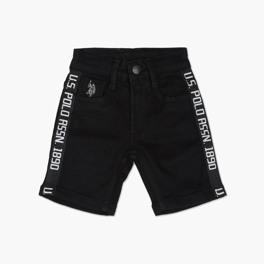 U.S. POLO ASSN. KIDS Boys Side Taped Denim Shorts