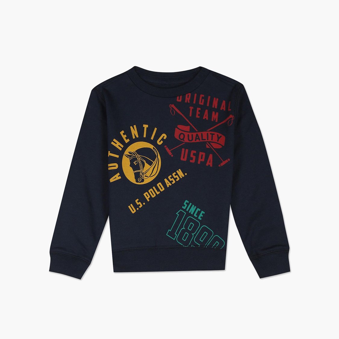 U.S. POLO ASSN. KIDS Boys Graphic Printed Sweatshirt