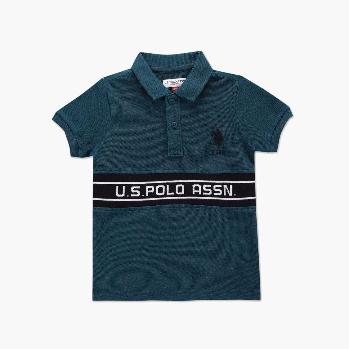 U.S. POLO ASSN. KIDS Boys Printed Regular Fit Polo T-shirt
