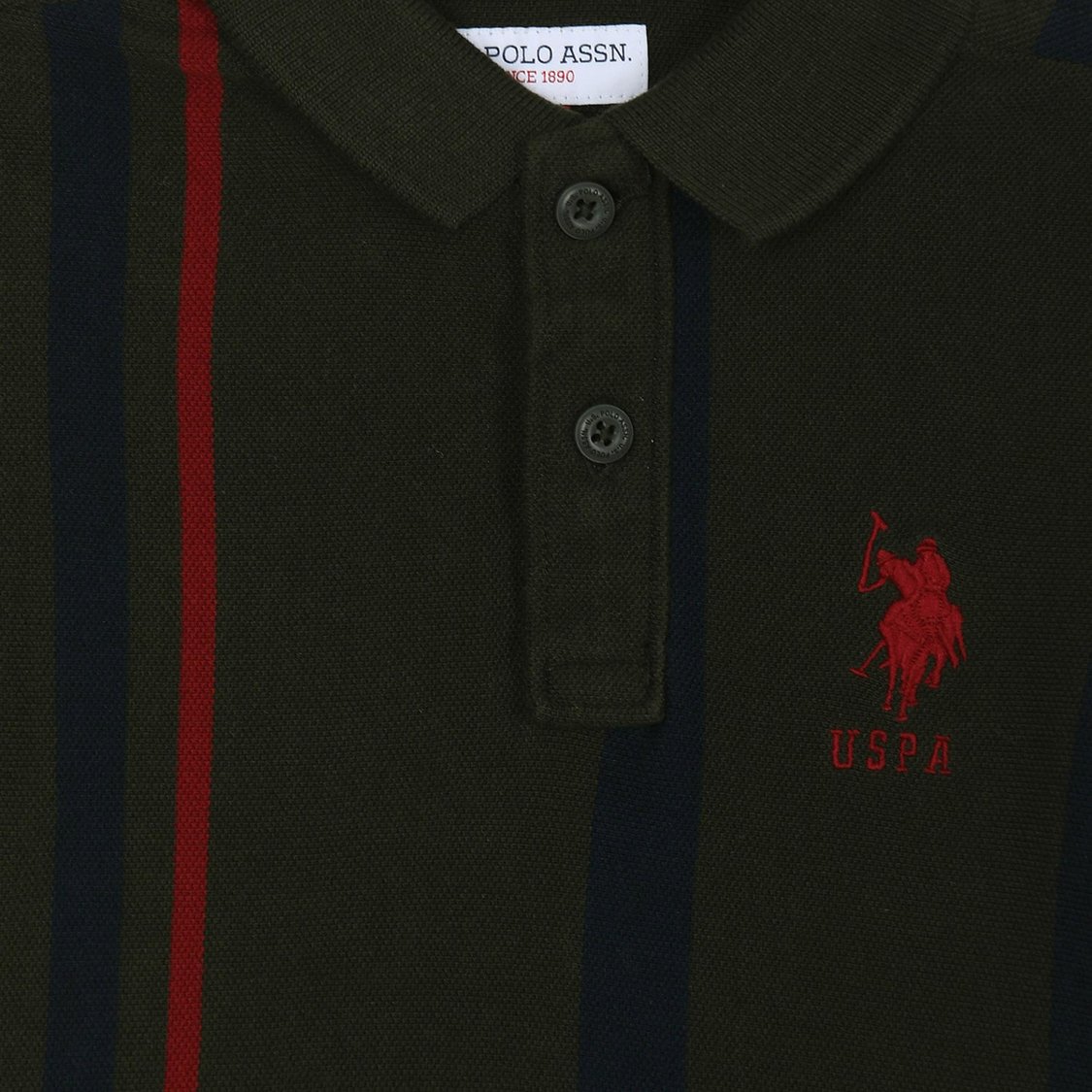 U.S. POLO ASSN. Kids Boys Striped Regular Fit Cotton Polo T-Shirt