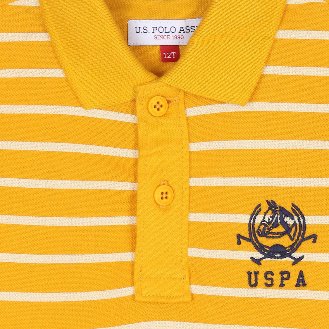 U.S. POLO ASSN. KIDS Boys Striped Regular Fit Polo T-shirt