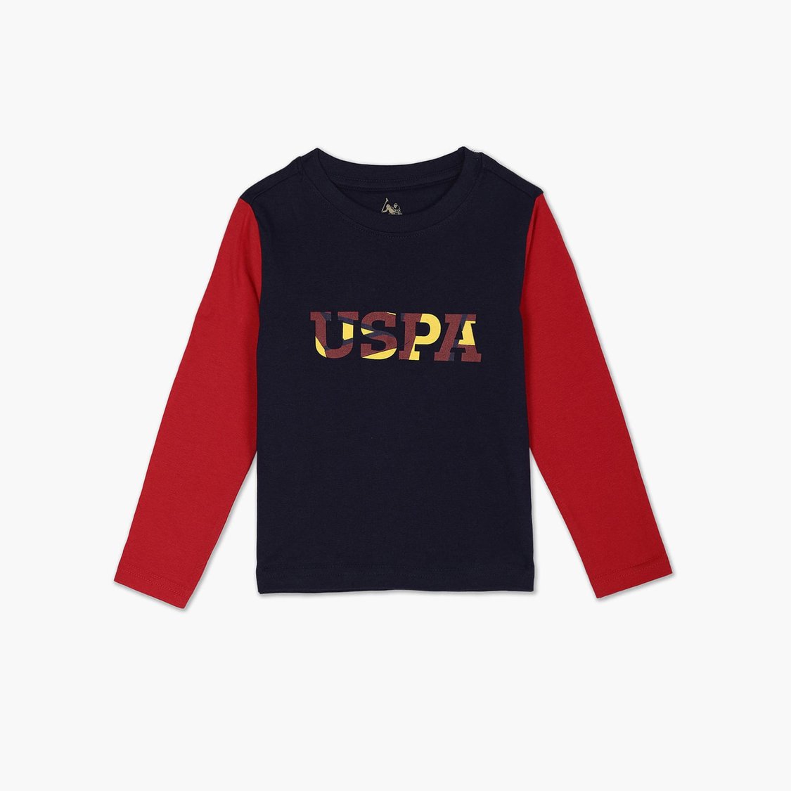 U.S. POLO ASSN. KIDS Boys Colourblocked Regular Fit T-shirt