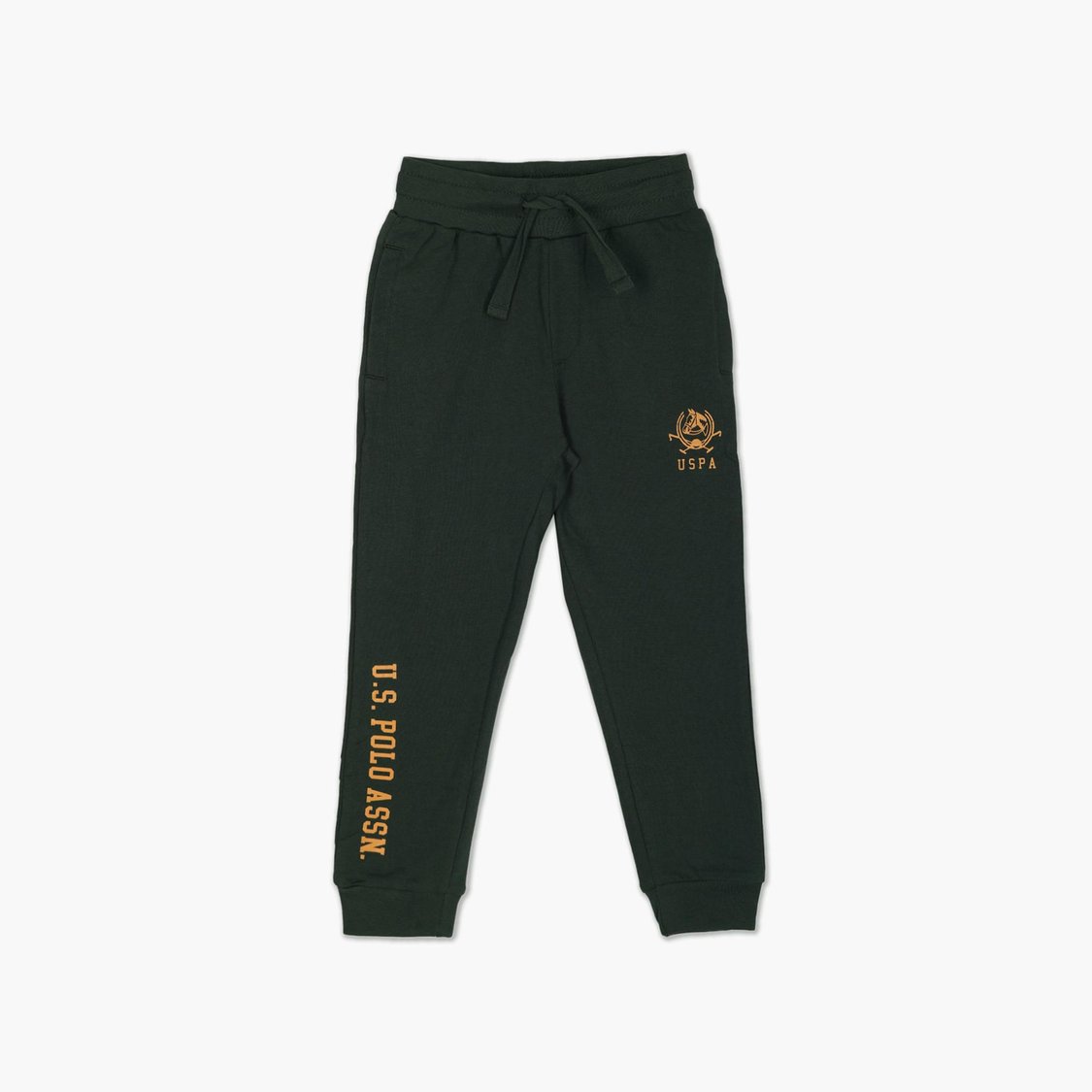 U.S. POLO ASSN. Kids Boys Solid Drawstring Waist Joggers