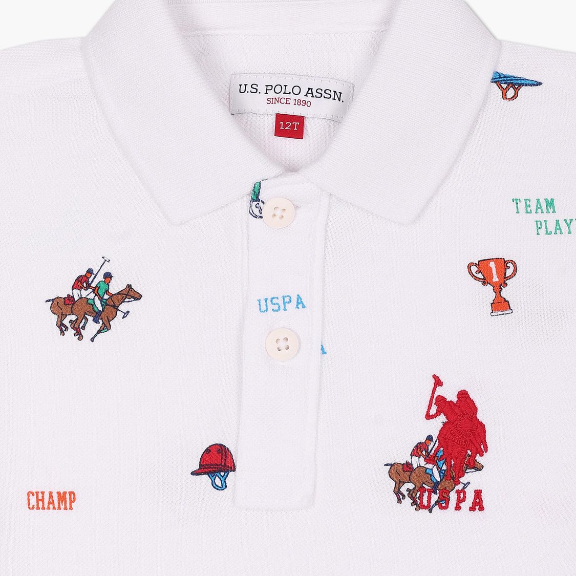 U.S. POLO ASSN. KIDS Boys Printed Regular Fit Polo T-shirt