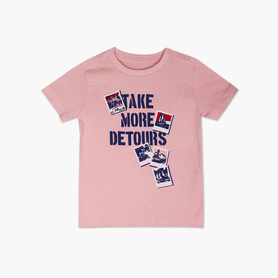 U.S. POLO ASSN. KIDS Boys Typographic Printed Cotton Regular Fit T-shirt