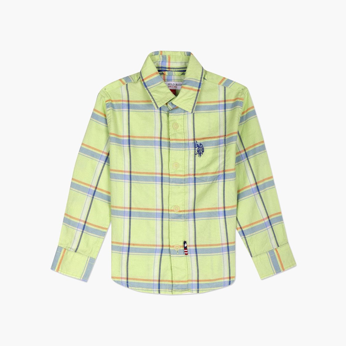 U.S. POLO ASSN. KIDS Boys Checked Dobby Shirt
