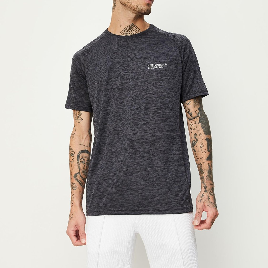 Men Solid Crew Neck T-shirt Set of