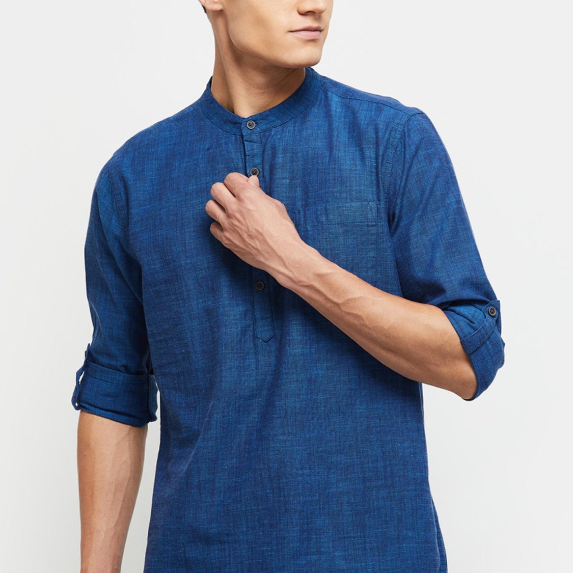 Men Solid Short Kurta