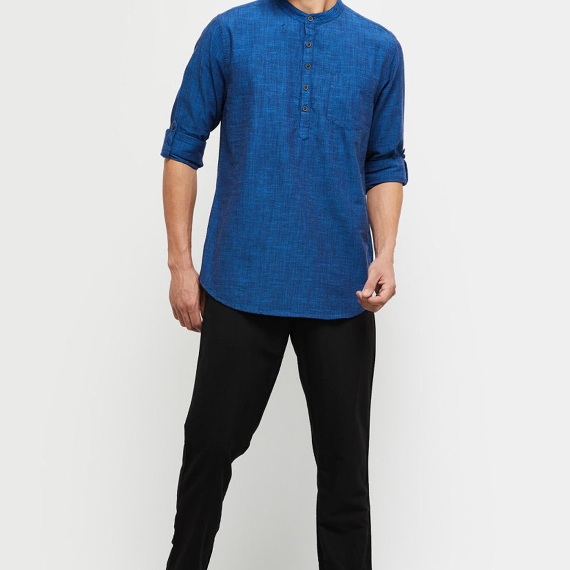 Men Solid Short Kurta