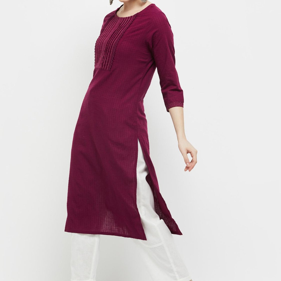 Women Checked Straight Kurta