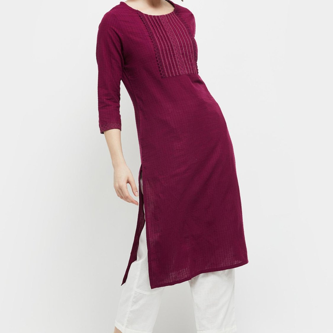 Women Checked Straight Kurta