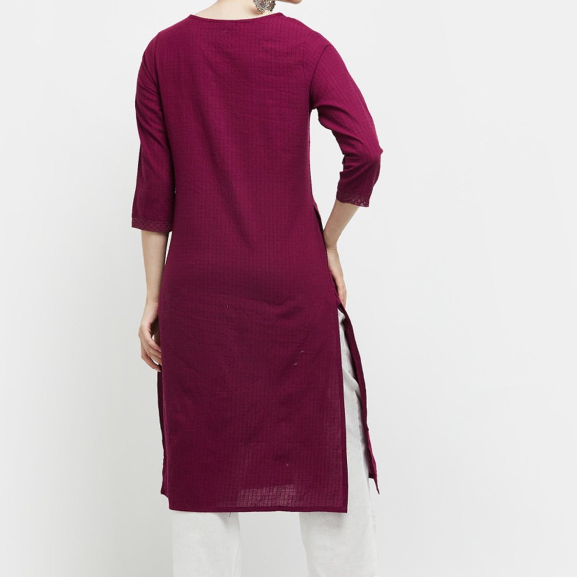 Women Checked Straight Kurta